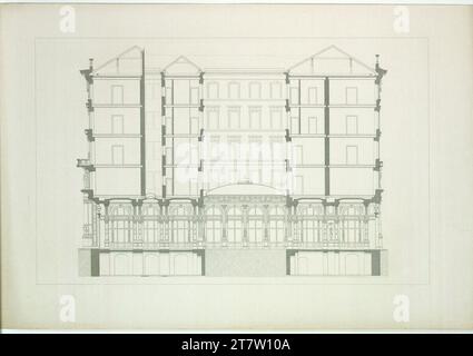 Carl von Hasenauer Vienna i, Graben 31, azienda-Hof, sezione longitudinale. Stampa dopo 1867/ 1869 Foto Stock