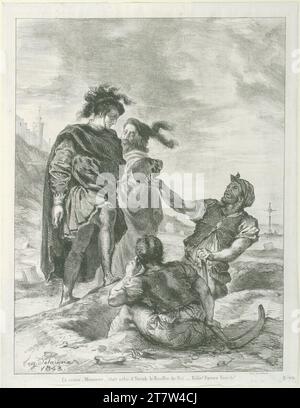 Eugène Delacroix Amleto e Horatio davanti ai gravediggers (Act. V. sc. I). Litografia; carta cinese 1843 , 1843 Foto Stock