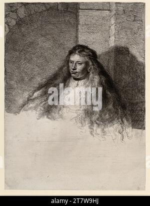 Rembrandt Harmensz. Van Rijn, la grande sposa ebrea. Incisione, incisione in rame e pinnacolo 1635 , 1635 Foto Stock