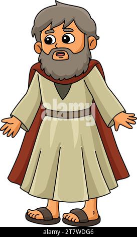 Illustrazione di Moses Cartoon Colored Clipart Illustrazione Vettoriale