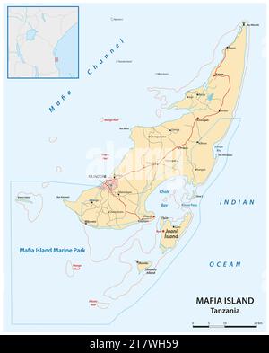 Mappa della mafia Kopie dell'isola della Tanzania Foto Stock