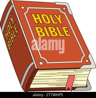 Illustrazione della parete colorata del fumetto della Sacra Bibbia Illustrazione Vettoriale