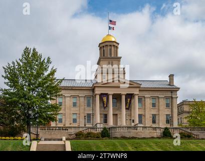 Old Iowa State Capitol a cupola d'oro a Iowa City Foto Stock