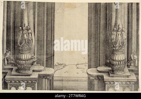 Albrecht Dürer (laboratorio) porta onoraria dell'imperatore Massimiliano i, portale Mittel, A 1. Woodcut 1515 , 1515 Foto Stock