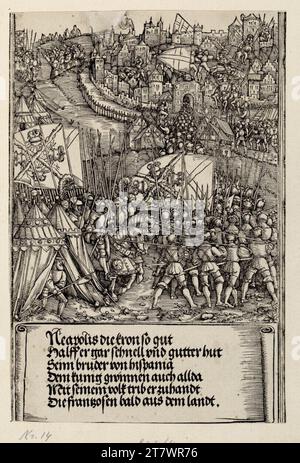 Albrecht Dürer (officina) conquista ungherese 1490 (la porta onoraria dell'imperatore Massimiliano I., rappresentazioni storiche, C '2,2). Woodcut 1515 , 1515 Foto Stock