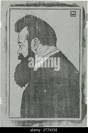 Emil Orlik Ritratto Ferdinand Hodler. Woodcut 1904 , 1904 Foto Stock