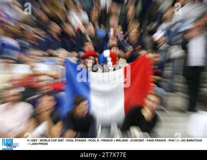 RUGBY - WORLD CUP 2007 - POOL STAGE - POOL D - FRANCIA / IRLANDA - 21/09/2007 - FANS FRANCE - PHOTO LOIC BARATOUX / FLASH PRESS Foto Stock