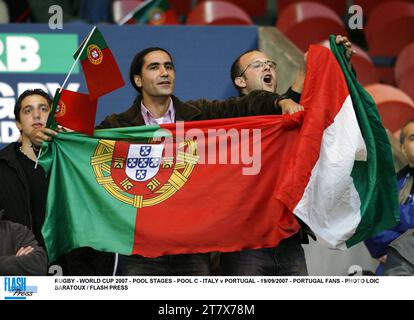 RUGBY - WORLD CUP 2007 - POOL STAGE - POOL C - ITALIA / PORTOGALLO - 19/09/2007 - PORTUGAL FANS - PHOTO LOIC BARATOUX / FLASH PRESS Foto Stock