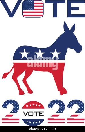 Votate per Democratici Logo Election USA Illustrazione Vettoriale