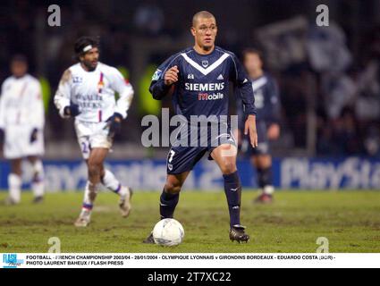 CALCIO - CAMPIONATO FRANCESE 2003/04 - 28/01/2004 - OLYMPIQUE LYONNAIS / GIRONDINS BORDEAUX - EDUARDO COSTA (BOR) - FOTO LAURENT BAHEUX / FLASH PRESS Foto Stock