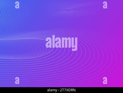 Concetto di design astratto Blue Purple Digital Line con sfondo. Onda con gradiente scuro. Illustrazione creativa Foto Stock