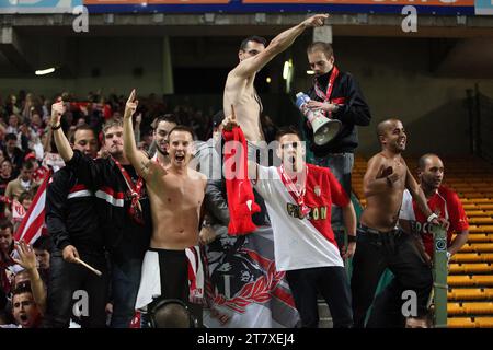 CALCIO - CAMPIONATO FRANCESE 2012/2013 - LIGUE 2 - OBIETTIVO RC V AS MONACO - 21/09/2012 - FOTO LAURENT SANSON / DPPI - TIFOSI MONACO Foto Stock