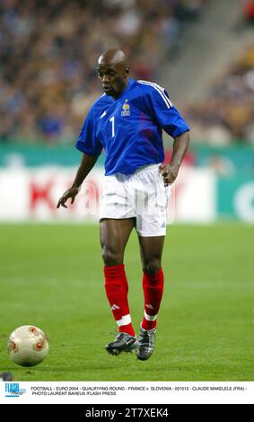 CALCIO - EURO 2004 - TURNO DI QUALIFICAZIONE - FRANCIA CONTRO SLOVENIA - 021012 - CLAUDE MAKELELE (FRA) - FOTO LAURENT BAHEUX /FLASH PRESS Foto Stock