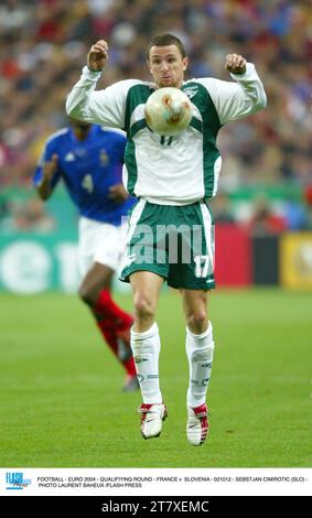 CALCIO - EURO 2004 - TURNO DI QUALIFICAZIONE - FRANCIA CONTRO SLOVENIA - 021012 - SEBSTJAN CIMIROTIC (SLO) - FOTO LAURENT BAHEUX /FLASH PRESS Foto Stock