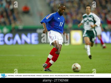 CALCIO - EURO 2004 - TURNO DI QUALIFICAZIONE - FRANCIA CONTRO SLOVENIA - 021012 - WILLIAM GALLAS (FRA) - FOTO LAURENT BAHEUX /FLASH PRESS Foto Stock