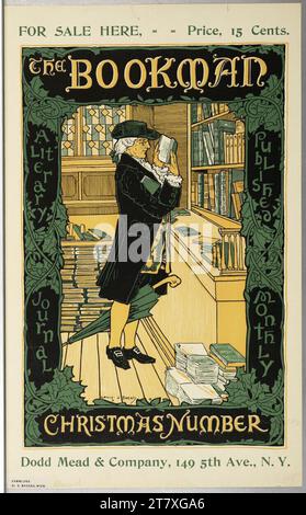 Louis John Rhead THE BOOKMAN; NUMERO DI NATALE 1895. Colore 1895 , 1895 Foto Stock