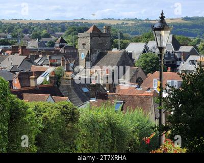 Vista da Chapel Hill, Lewes, East Sussex, Inghilterra, Regno Unito, Europa Foto Stock