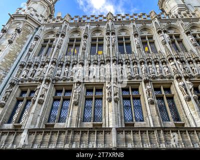Municipio, sito patrimonio dell'umanità dell'UNESCO, Bruxelles, Belgio, Europa Foto Stock