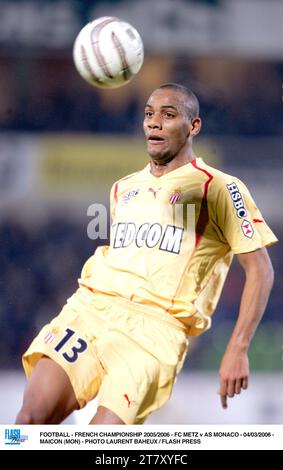 CALCIO - CAMPIONATO FRANCESE 2005/2006 - FC METZ V AS MONACO - 04/03/2006 - MAICON (MON) - FOTO LAURENT BAHEUX / FLASH PRESS Foto Stock