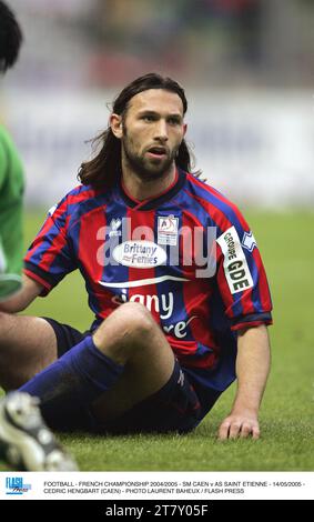 CALCIO - CAMPIONATO FRANCESE 2004/2005 - SM CAEN V AS SAINT ETIENNE - 14/05/2005 - CEDRIC HENGBART (CAEN) - FOTO LAURENT BAHEUX / FLASH PRESS Foto Stock