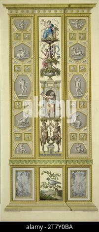 Giovanni Volpato (incisore) Logge di Raffaello in Vaticano: Pilastro (bacche di uccelli alimentari). Incisione in rame, colorata 1776 , 1776 Foto Stock