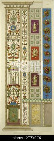 Giovanni Ottaviani (incisore) Logge di Raffaello in Vaticano: Pilastro XIII (donna con uccello). Incisione in rame, colorata 1772 , 1772 Foto Stock