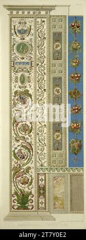 Giovanni Ottaviani (incisore) Logge di Raffaello in Vaticano: Pilastro V (leone alato). Incisione in rame, colorata 1772 , 1772 Foto Stock