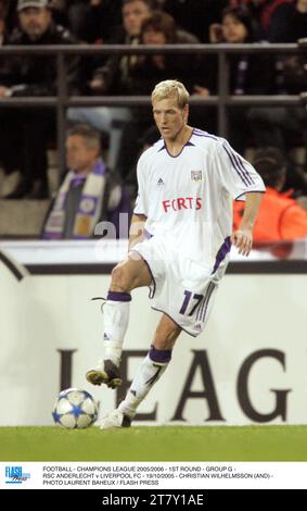 CALCIO - CHAMPIONS LEAGUE 2005/2006 - 1° TURNO - GRUPPO G - RSC ANDERLECHT CONTRO LIVERPOOL FC - 19/10/2005 - CHRISTIAN WILHELMSSON (AND) - FOTO LAURENT BAHEUX / FLASH PRESS Foto Stock