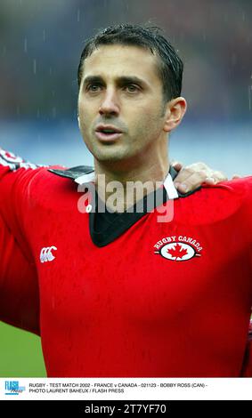 RUGBY - TEST MATCH 2002 - FRANCIA CONTRO CANADA - 021123 - BOBBY ROSS (CAN) - FOTO LAURENT BAHEUX / FLASH PRESS Foto Stock