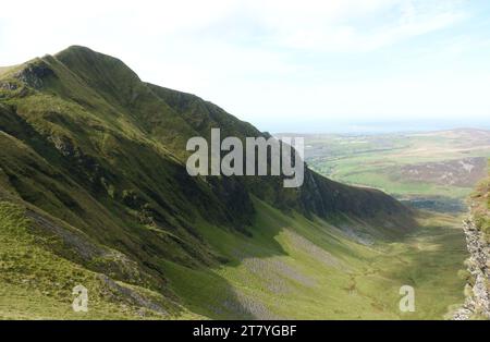 Vista dal Nantlle Ridge a Snowdonia, Galles del Nord Foto Stock