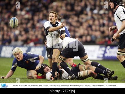 RUGBY - 6 NATIONS TOURNAMENT 2006 - SCOZIA / FRANCIA - 05/02/2006 - MIKE BLAIR (SCO) - FOTO LAURENT BAHEUX / FLASH PRESS Foto Stock