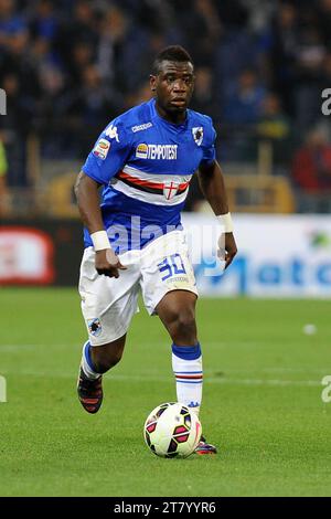 Afriyie Acquah della UC Sampdoria in azione durante il campionato italiano di serie A partita di calcio tra UC Sampdoria e SS Lazio il 16 maggio 2015 allo Stadio Luigi Ferraris di Genova. Foto massimo Cebrelli / DPPI Foto Stock