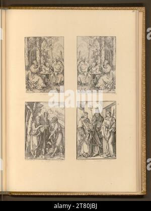 Albrecht Dürer Sant'Ermitano Antonio e Paolo; Giovanni Battista e Onuphrius con la ghirlanda di luppolo; Santi Stefano, Sisto e Lorenz. incisione dopo il 1504 Foto Stock