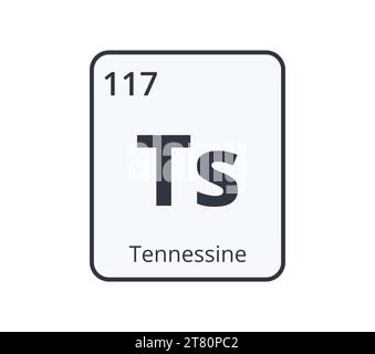 Simbolo chimico del Tennessee. Illustrazione Vettoriale