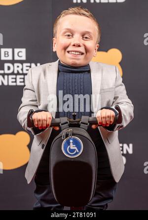 Lenny Rush alla BBC Children in Need Telethon ai BBC Studios di Salford. BBC Children in Need sostiene i bambini e i giovani colpiti da diversi svantaggi come la povertà, il disagio, la disabilità, la malattia o il trauma. Data immagine: Venerdì 17 novembre 2023. Foto Stock