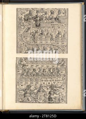 Albrecht Dürer (officina) porta onoraria dell'imperatore Massimiliano i (rappresentazione parziale). Woodcut 1515 (Ausgaben 1526-1559) , 1515 Foto Stock