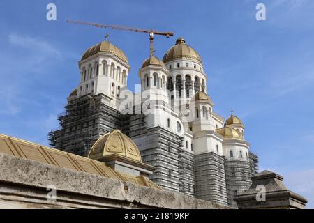 Cattedrale ortodossa di salvezza nazionale (Catedrala Mantuirii Neamului) in costruzione, Cotroceni, Centro storico, Bucarest, Romania, Europa Foto Stock
