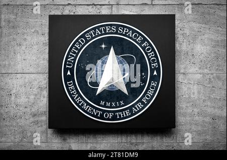 United States Space Force - sigillo e logo USSF Foto Stock