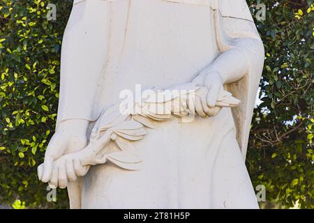 Cimitero americano del Nord Africa, Cartagine, Tunisi, Tunisia. Scultura al Cimitero americano del Nord Africa a Cartagine. Foto Stock