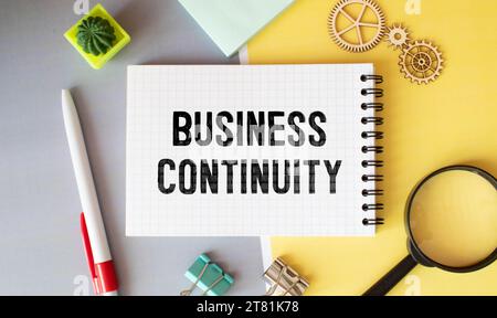 Il testo Business Continuity su blocchi di legno. Foto del concetto di business. Foto Stock