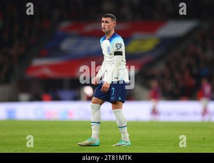 Wembley Stadium, Londra, Regno Unito. 17 novembre 2023. UEFA Euro 2024 qualificazione calcio, Inghilterra contro Malta; Phil Foden dell'Inghilterra credito: Action Plus Sports/Alamy Live News Foto Stock