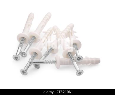 Viti con tasselli a razze isolate su bianco Foto Stock