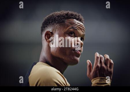 Geny Catamo durante la partita della Liga Portugal 23/24 tra Boavista FC e Sporting CP all'Estadio do Bessa Seculo XXI, Porto, Portogallo. (Maciej Rogowski) Foto Stock