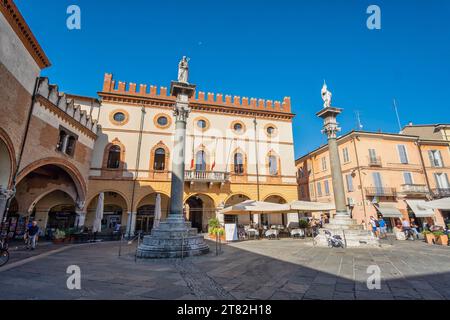 Colonne veneziane in Piazza del popolo, Ravenna, Emilia-Romagna, Italia Foto Stock