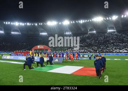 Stadio Panshot durante la partita di calcio Euro 2024 qualificazioni gruppo c Italia-Macedonia del Nord, Roma, Italia. 17 novembre 2023. Credito: massimo insabato/Alamy Live News Foto Stock