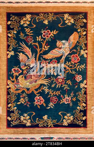 Tappeto in seta motivi, Antalya, Turchia Foto Stock