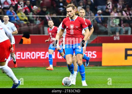 Varsavia, Polonia. 17 novembre 2023. Jan Kuchtaduring la partita di qualificazione A UEFA EURO 2024 tra Polonia e Repubblica ceca, Polonia, il 17 novembre 2023 (foto di Michal Dubiel/SIPA USA) credito: SIPA USA/Alamy Live News Foto Stock