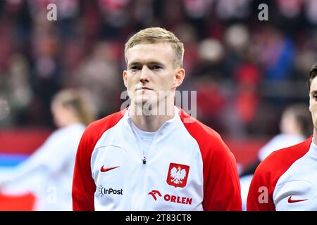 Varsavia, Polonia. 17 novembre 2023. Karol Swiderskiduring la partita di qualificazione a UEFA EURO 2024 tra Polonia e Repubblica ceca, Polonia, il 17 novembre 2023 (foto di Michal Dubiel/SIPA USA) credito: SIPA USA/Alamy Live News Foto Stock