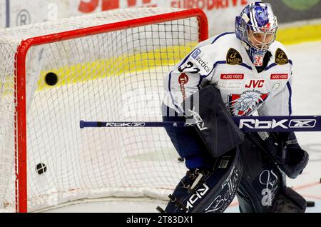 HV71 vs. Linköping hockey club, Kinnarps arena, Jönköping, Svezia. Jonas Fransson, club di hockey di Linköping. Foto Stock