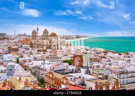 Vista aerea di Cadice, Andalusia, Spagna Foto Stock